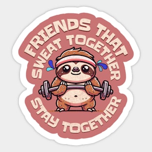 Friends That Sweat Together Stay Together Workout Buddy Sticker
